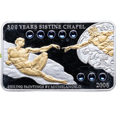 купить Острова Кука 5 долларов 2008 "500 лет Сикстинской капелле Сотворение Адама", в футляре