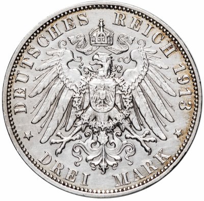 купить Саксония 3 марки 1913 Фридрих Август