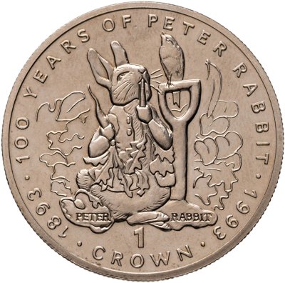 купить Гибралтар 1 крона (crown) 1993 "100 лет созданию Кролика Питера - Кролик Питер"
