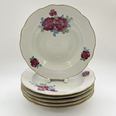 купить Набор суповых тарелок на 6 персон, фарфор, деколь, золочение, Дулевский фарфоровый завод (Дулёво), СССР, 1970-1991 гг.