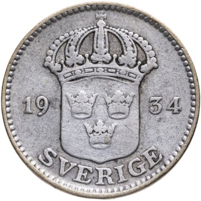 купить Швеция 25 эре (ore) 1934