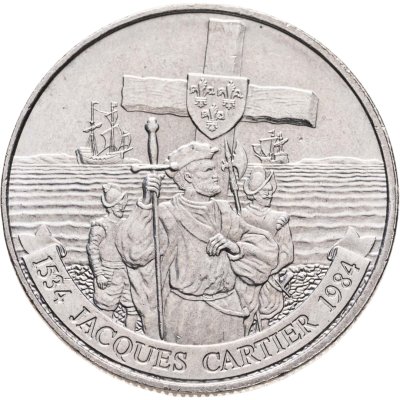 купить Канада 1 доллар (dollar) 1984 "450 лет с момента открытия Гаспе. Жак Картье"