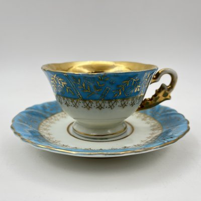 купить Пара кофейная, украшенная изображением галантной сценой, фарфор, деколь, золочение, Западная Европа, 1960-1980 гг.