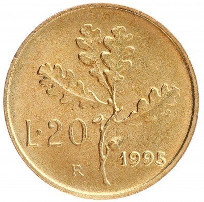 Купить 20 лир 1995 Италия