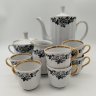 Купить Сервиз кофейный на 6 персон с декором в виде роз (9 предметов), фарфор, деколь, золочение, Барановский фарфоровый завод, СССР, 1970-1991 гг.