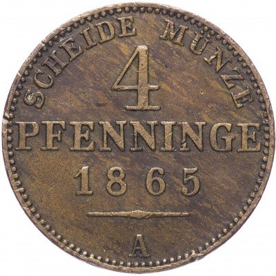 Купить Пруссия 4 пфеннинга 1865