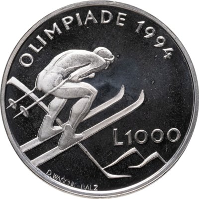 купить Сан-Марино 1000 лир (lire) 1994 XVII зимние Олимпийские Игры, Лиллехаммер 1994