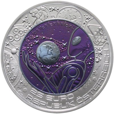 купить Австрия 25 евро 2022 "Внеземная жизнь Космос", в футляре с сертификатом