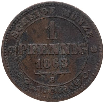 купить Германия Саксония 1 пфенниг 1863