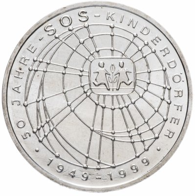 купить Германия 10 марок 1999 "50 лет благотворительной организации SOS-Kinderdorfer" (J)