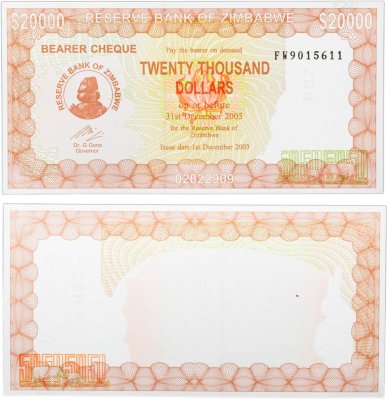 купить Зимбабве 20000 долларов 2003 (2005)