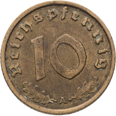 купить Германия, Третий рейх 10 рейхспфеннигов (reichspfennig) 1938