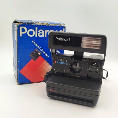 Купить Фотоаппарат мгновенной печати "Polaroid 636 Close Up" в оригинальной коробке, Светозар, пластик, картон, Polaroid, СССР, 1990-1994 гг.