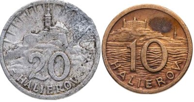 купить Словакия набор 10 и 20 геллеров (halierov) 1939-1942