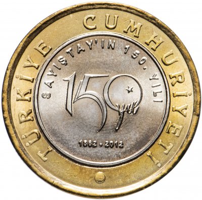купить Турция 1 лира 2012 "150 лет Счетной палате Турции"
