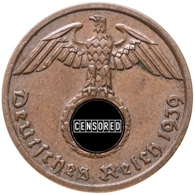 купить Германия, Третий рейх 1 рейхспфенниг (reichspfennig) 1939, знак монетного двора А - Берлин