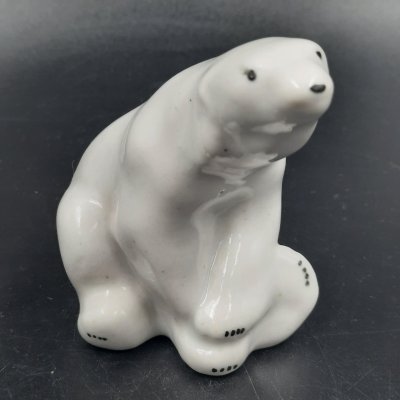 купить Статуэтка "Белый медведь", фарфор, роспись, Артель «Прогресс», СССР, 1950-1980 гг.