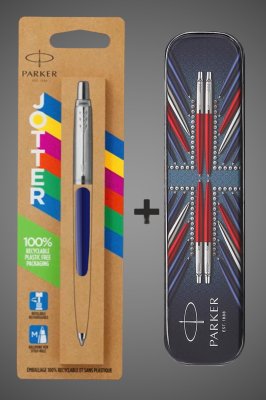 купить Шариковая ручка Parker Jotter ORIGINALS NAVY BLUE CT (2747C), стержень: Mblue ЭКО-УПАКОВКА+жестяной футляр, Металлы: нержавеющая сталь, пластик, 2026 г.