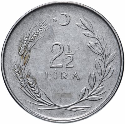 купить Турция 2 1/2 лиры (lirasi) 1960-1968, случайная дата