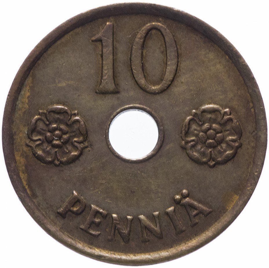 купить Финляндия 10 пенни 1941 с отверстием