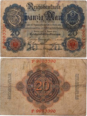 купить Германия 20 марок 1910