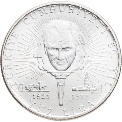 купить Турция 100 лир (lira) 1973 50 лет республике