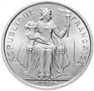 Купить Французская Полинезия 5 франков 1965