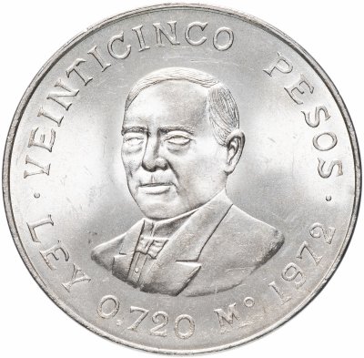 купить Мексика 25 песо (pesos) 1972 " 100 лет со дня смерти Бенито Хуареса"