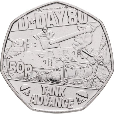 купить Джерси 50 пенсов 2024 « 80 лет высадке союзников в Нормандии (D-Day). Танковое наступление»