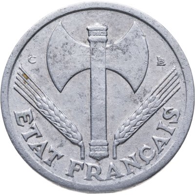 купить Франция 1 франк (franc) 1944 C ÉTAT FRANÇAIS знак монетного двора: "C" - Кастельсарразен
