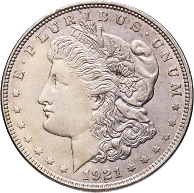 купить США 1 доллар (dollar) 1921 Morgan Dollar (доллар Моргана) без обозначения монетного двора