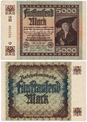 купить Германия 5000 марок 1922 P-81