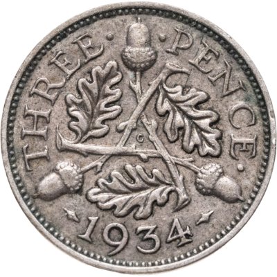 купить Великобритания 3 пенса (pence) 1934
