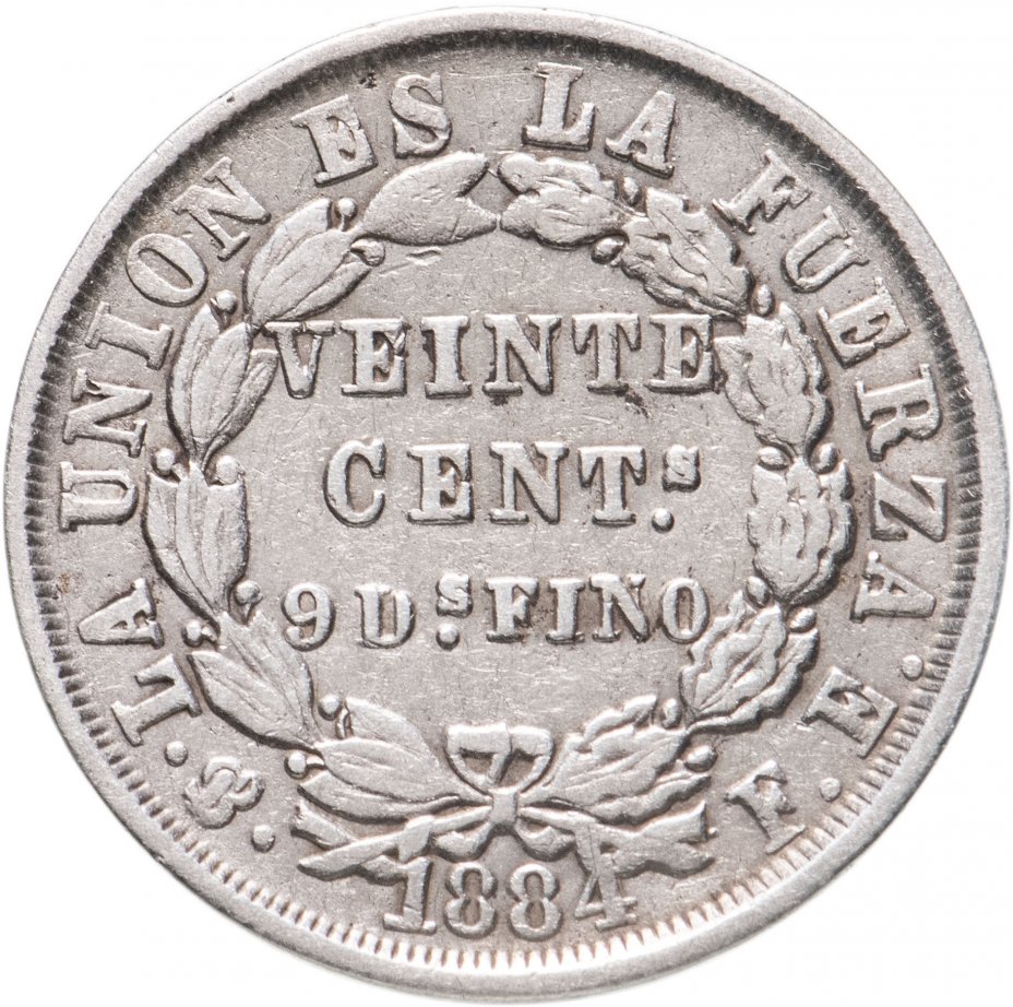 купить Боливия 20 сентаво (centavos) 1884