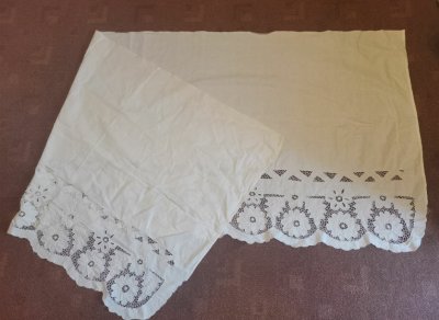 купить Подзор для кровати, хлопок, вышивка ришелье, 1950-1959 гг.