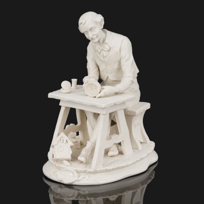 купить Скульптурная композиция "Часовщик за работой", мануфактура Simeo (Capodimonte), бисквит, Италия, 1960-1980 гг.