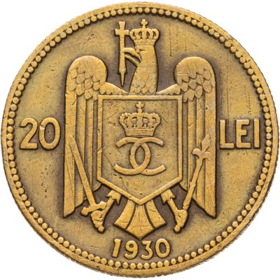 купить Румыния 20 леев (lei) 1930 Портрет Кароля II Без отметки монетного двора