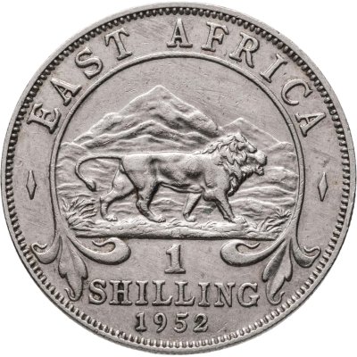 купить Британская Восточная Африка 1 шиллинг (shilling) 1952 без обозначения монетного двора