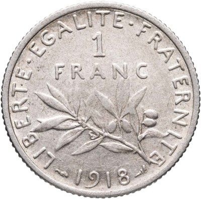 купить Франция 1 франк (franc) 1918