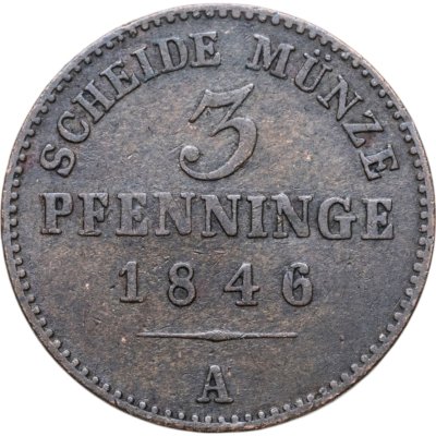 купить Германия 3 пфеннинга 1846 A