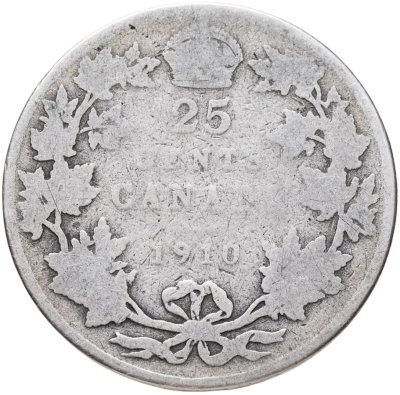 купить Канада 25 центов (квотер, cents) 1910