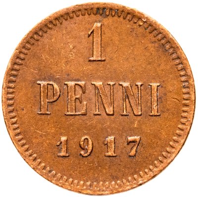 купить 1 пенни (penni) 1917, монета для Финляндии