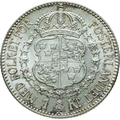 купить Швеция 1 крона 1915 Густав V