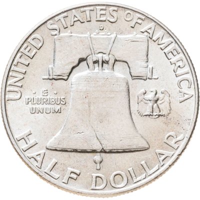 купить США 50 центов (1/2 доллара, half dollar) 1963 D Franklin Half Dollar