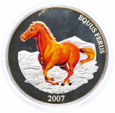 купить Монголия 5000 тугриков 2007 "Дикая лошадь (Equus ferus)" в футляре, с сертификатом