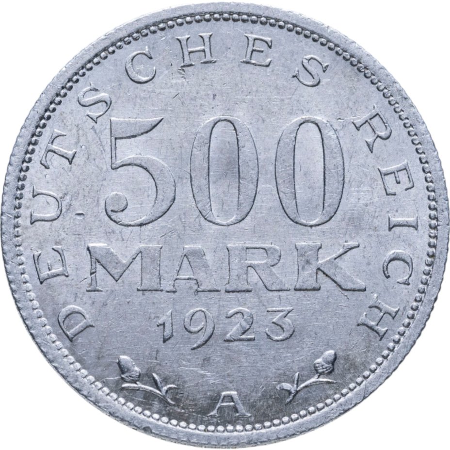 купить Германия 500 марок (mark) 1923, знак монетного двора "A" — Берлин