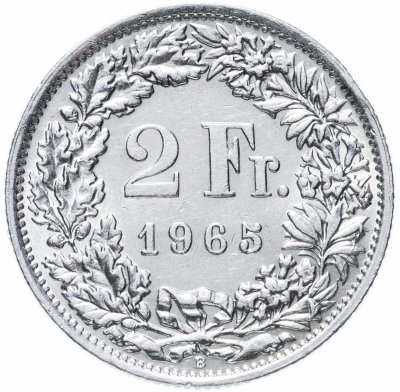купить Швейцария 2 франка (francs) 1965