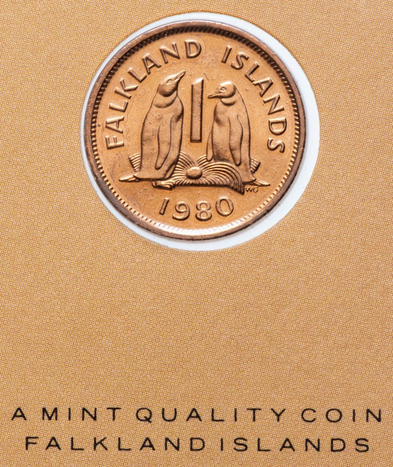 купить Серия "Птицы на монетах мира" - Фолклендские острова 1 пенни (penny) 1980 (в буклете)