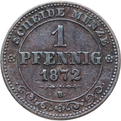 купить Германия, Саксония 1 пфенниг 1872