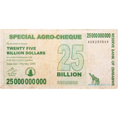 купить Зимбабве 25000000000 (25 миллиардов) долларов 2008